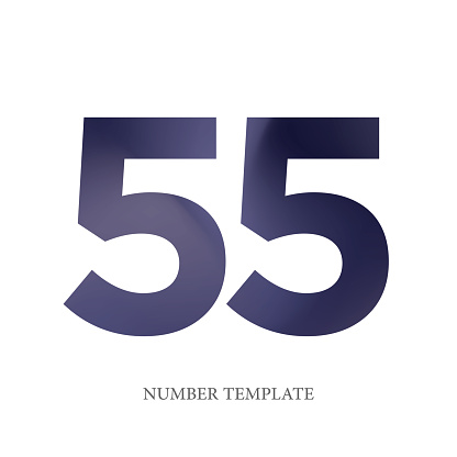 Number 55.Anniversary stock illustration. Number template design vector illustration.
