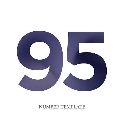 Number 95.Anniversary stock illustration. Number template design vector illustration.