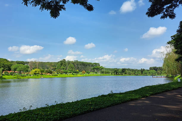 istock Beautiful lakeside view from a small lake in Indonesia 2148821763
