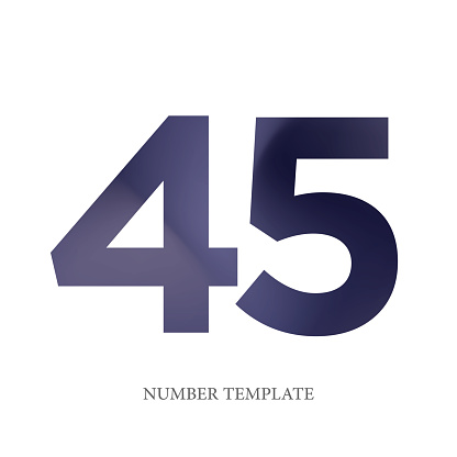 Number 45.Anniversary stock illustration. Number template design vector illustration.