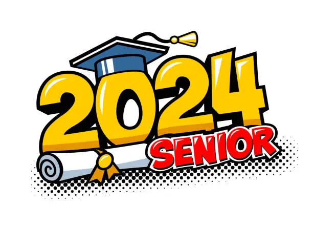 Vector illustration of 2024 graduate class logo