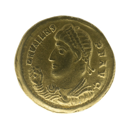 Valens -  Roman emperor. Aureus with the profile of the emperor