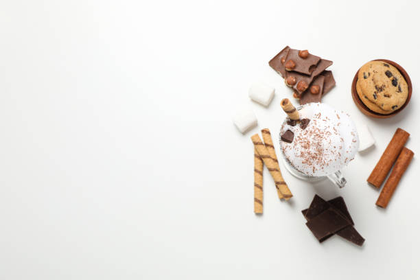 istock Tasty fresh summer dessert - chocolate milkshake, space for text 2148825796