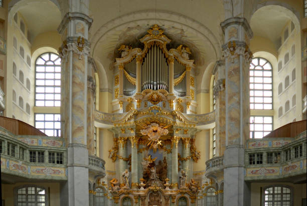Women's Church at the New market in Dresden in an interior view - Germany.