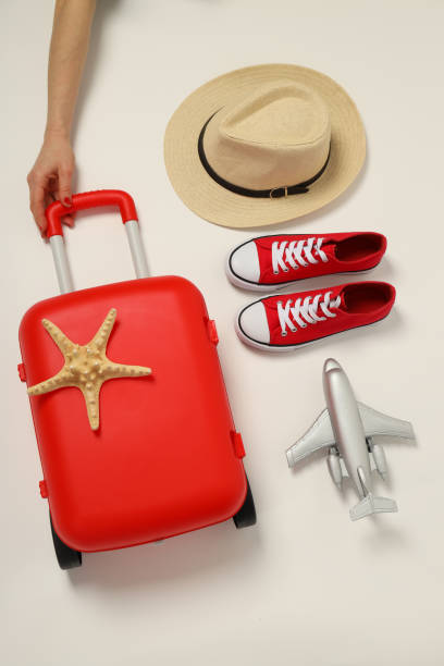 istock Travel and vacation, holidays, composition with suitcase 2148826350
