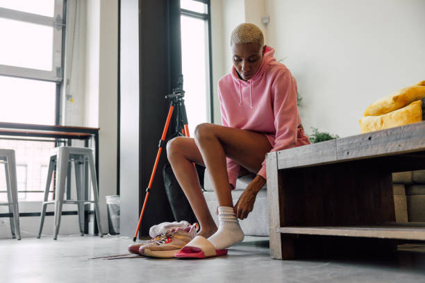 istock Woman at home getting ready for the gym 2148826369