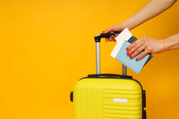 istock Travel and vacation, holidays, composition with suitcase 2148826454