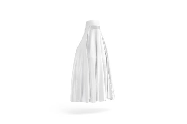 istock Blank white muslim female burqa mockup, side view 2148828137