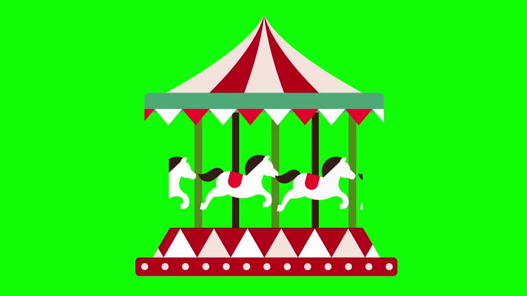 Cartoon Horse  Carousel Animation.