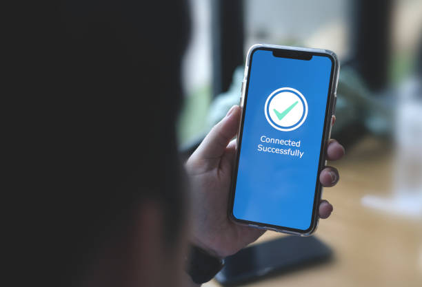 istock Businessman using smartphone for connect successfully to network signal. 2148830276