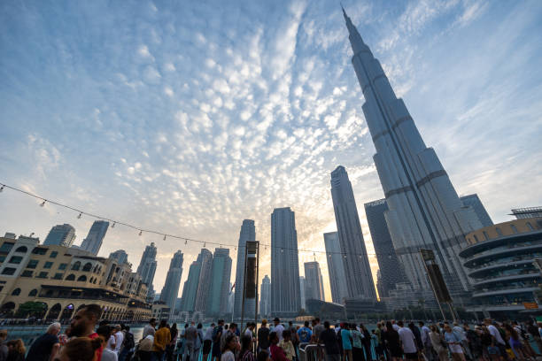 Dubai, United Arab Emirates - March 31, 2024 : Burj Khalifa in Dubai, United Arab Emirates. It is the world's tallest structure.