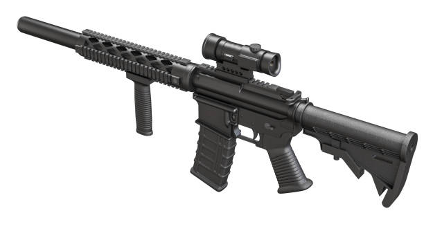 istock Modern tactical sniper rifle isolated on white 2148835750