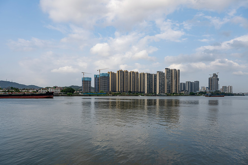 New urban high-rise buildings by the water