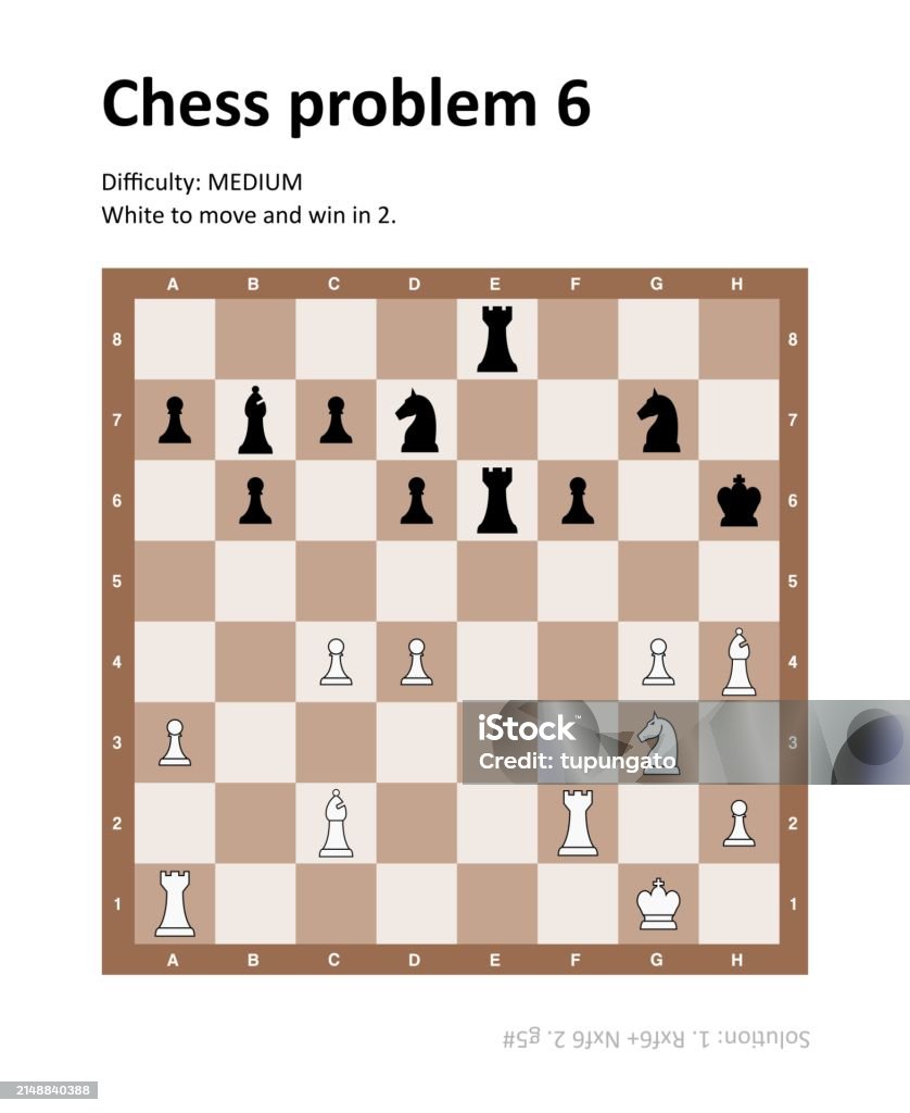 Chess Puzzle Problem Illustration With Solution Stock Illustration ...