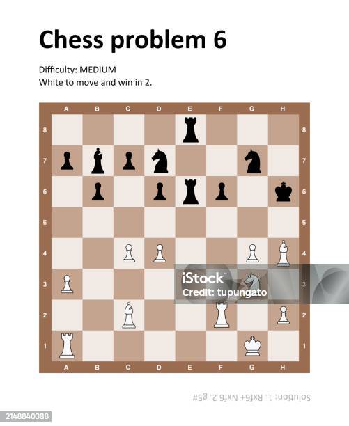 Chess Puzzle Problem Illustration With Solution Stock Illustration ...
