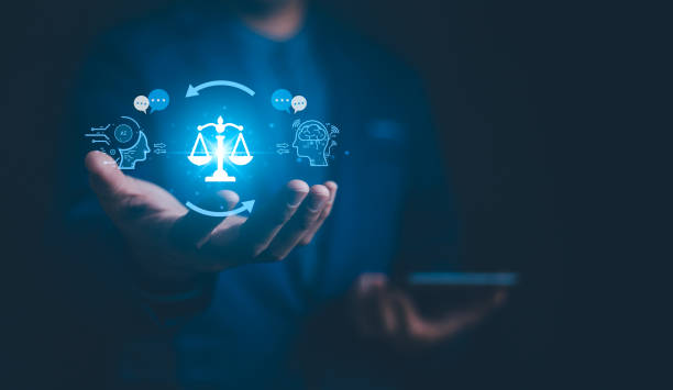 istock AI ethics or AI Law concept. Developing AI codes of ethics. Compliance, regulation, standard , business policy and responsibility for guarding against unintended bias in machine learning algorithms. 2148841159