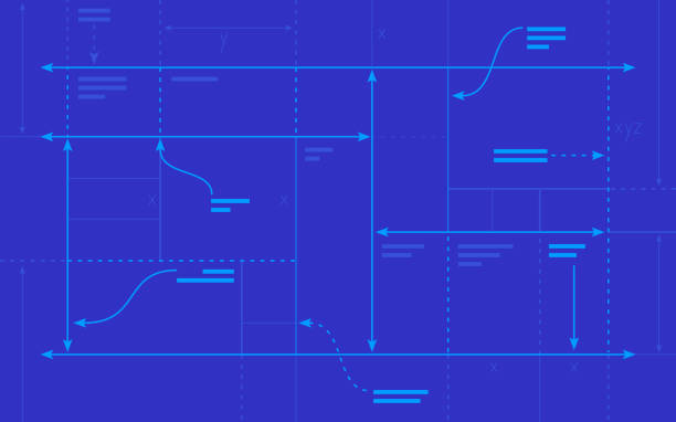 bildbanksillustrationer, clip art samt tecknat material och ikoner med modern blueprint prototype design abstract background - webbdesign