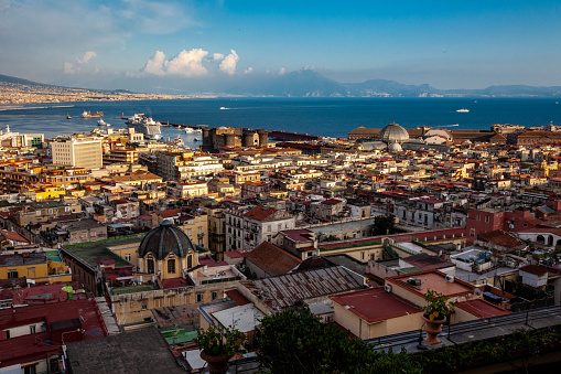 View of rooftops in Naples Italy