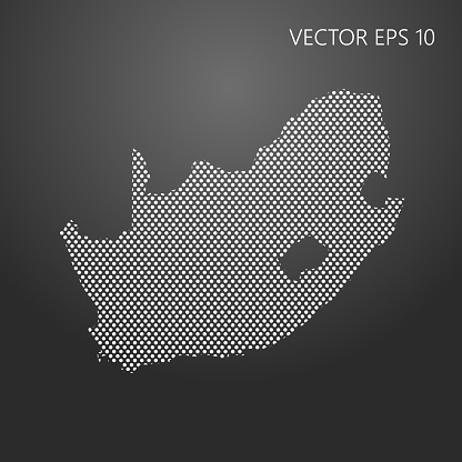 dotted map of South Africa on grey background. Vector design illustration EPS10
