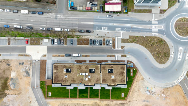 istock Newly built apartment building - aerial view 2148848301