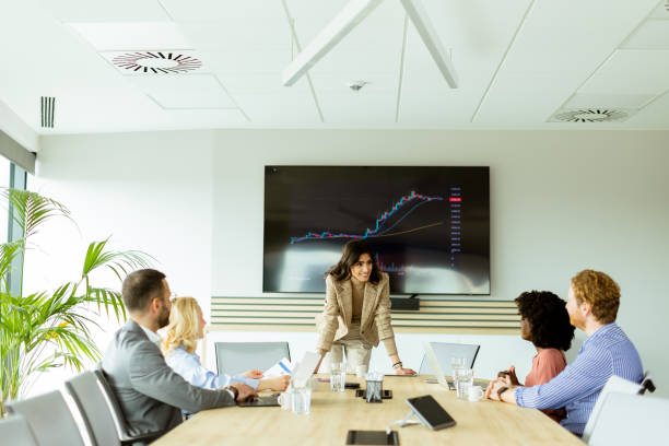 istock Insightful market analysis presentation by a professional at a modern conference room 2148848867