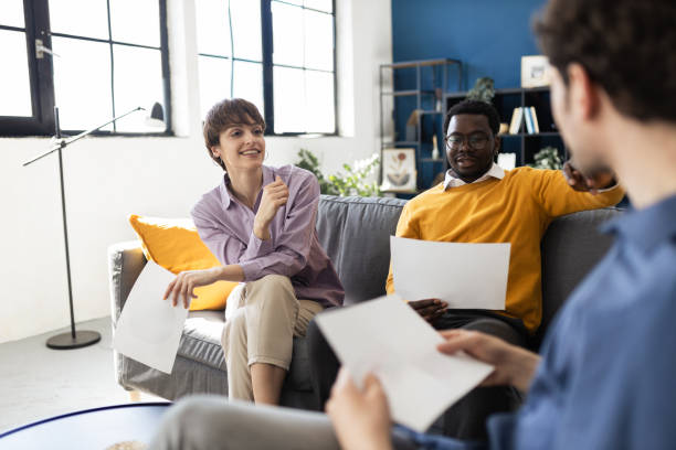 istock Colleagues from the office brainstorming about their project 2148849647