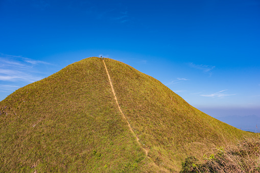 Beautiful landscape view and layers mountains on khao khao chang phueak mountian.Thong Pha Phum National Park's highest mountain is known as Khao Chang Phueak