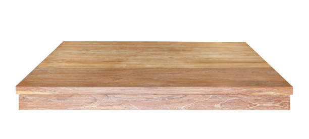 istock Empty teak wood table top isolated on white background. 2148852335