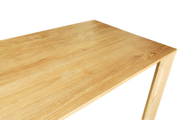 istock Empty teak wood table top isolated on white background. 2148852357
