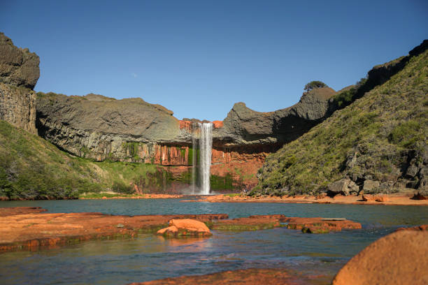 mountain waterfall called salto del agrio argentina