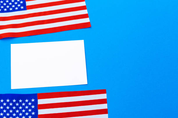 istock Blank business card with american flag 2148852960