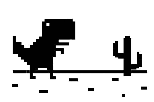 No internet connection pixel dinosaur offline art bad connection vector computer digital web concept network technology. Offline error for internet. Character game