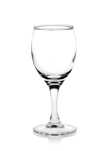 empty and transparent cup on white background