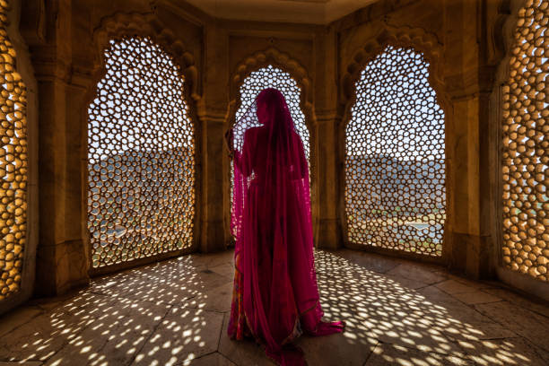 istock Young Indian woman looking through the window 2148858585