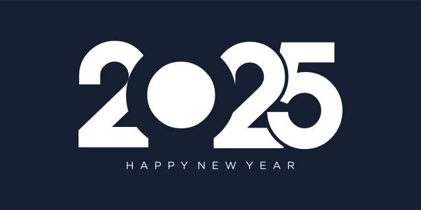 2025 happy new year design vector. trendy new year 2025 design template. - silvester stock-grafiken, -clipart, -cartoons und -symbole