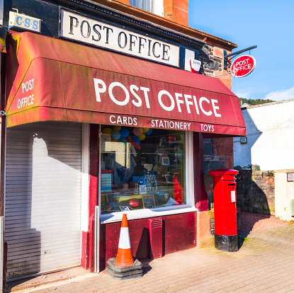 Aberfoyle, Scotland - A traditional Post Office branch in the Scottish town of Aberfoyle.