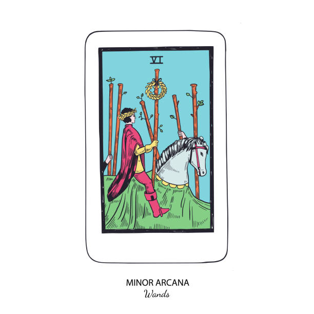 istock Tarot card vector deck . Minor Arcana Wands . Occult esoteric spiritual Tarot. Isolated colored hand drawn illustrations 2148863048