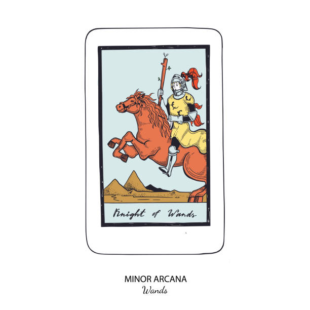 istock Tarot card vector deck . Minor Arcana Wands . Occult esoteric spiritual Tarot. Isolated colored hand drawn illustrations 2148863504