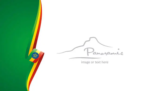 Vector illustration of Ethiopia abstract flag brochure cover poster background vector