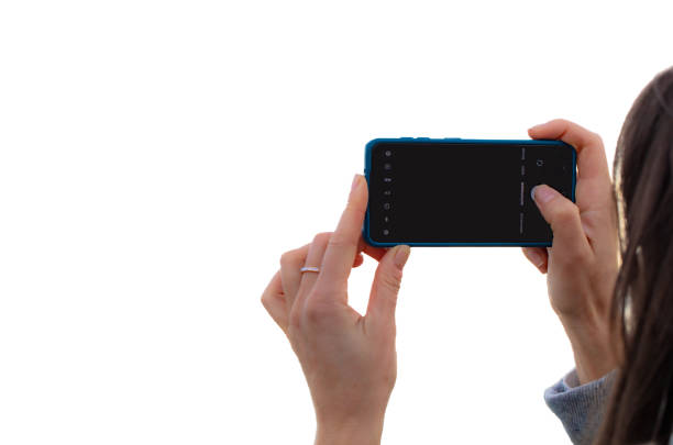 smartphone in female hands making photo for design purpose