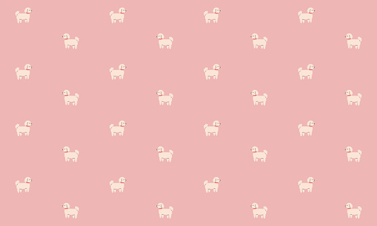 Seamless pattern with Cute little bologna. Dogs of different breeds. Side view. Flat Vector illustration isolated