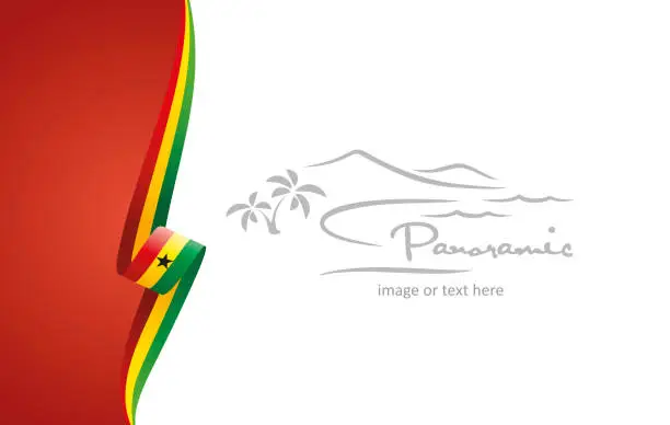 Vector illustration of Ghana abstract flag brochure cover poster background vector