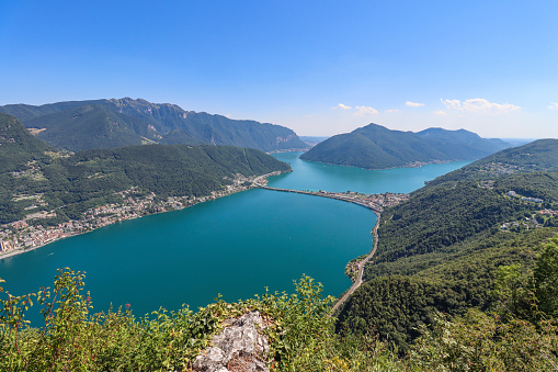 View from Monte San Salvatore at lugano lake