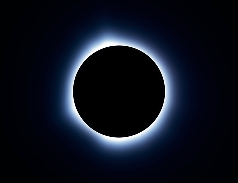 Solar Eclipse on black sky background