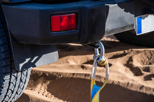 A cable for pulling a stuck car and towing a car.