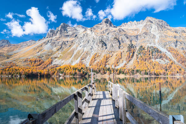 istock Scenic jetty in an alpine lake 2148869313