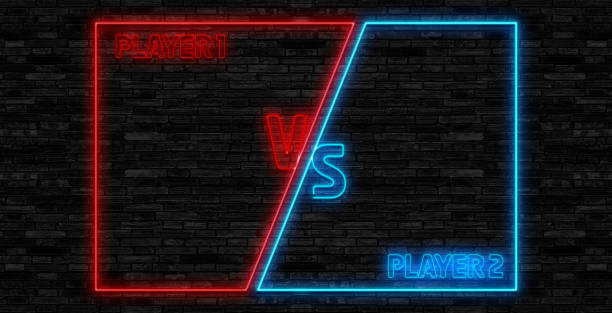 istock Versus battle, business confrontation screen with neon frames and vs logo vector illustration. Battle banner match, vs letters competition confrontation. 2148870699