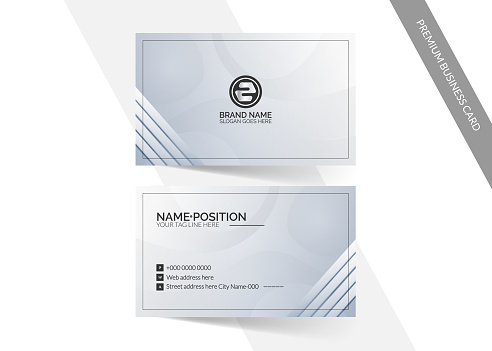 Modern geometric double side business card template design