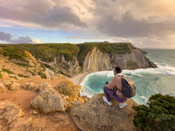 istock Man at Cabo Espichel in Sesimbra 2148871923