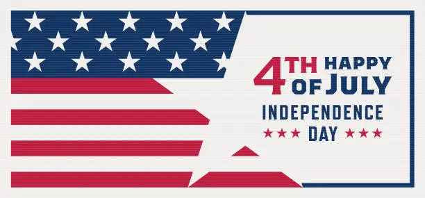 Vector illustration of Happy Fourth of July Banner